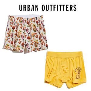 NEW Druthers Watercolor Mushroom Mushroom UO Boxer Briefs Shorts Set M